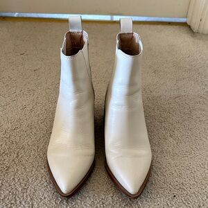 Steve Madden White Ankle Boots
